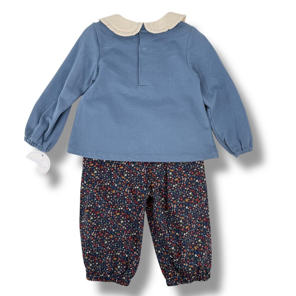 Edgehill Collection Floral Strawberry Peter Pan Collar Outfit Baby Girl Sz 18 M - Picture 2 of 9
